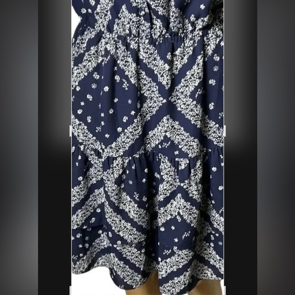 Y2K Nanette Lepore tiered,puff sleeve,floral,tie wrap,cut out,midi dress,sz 4, - Picture 15 of 15